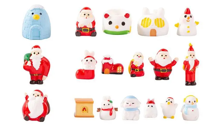 Santa Claus Resin Figurines Table Centerpiece Portable Snowman Miniatures Christmas Theme Sculpture Xmax decoration Accessories