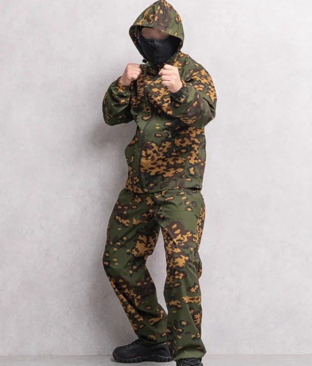 Russian Camouflage Partisan Uniform Man Spring Suit Include Jacket Pants Oak leaves Leto