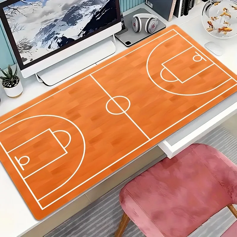

Large basketball court design, mouse pad, rubber anti slip computer,laptop desktop pads,thick keyboard,PC accessories,lock edge