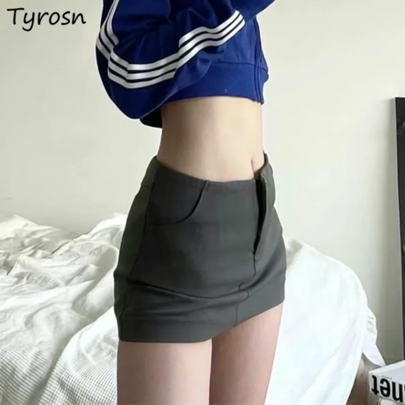 

Mini Skirts for Women Y2k Clothes Sexy Kawaii Harajuku Solid Elegant American Retro Preppy Style Hotsweet Girls Low Rise Faldas