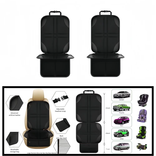 Imagen 1 del producto Protector Universal de asiento de coche para niños, bebés, mascotas, impermeable, antideslizante, antiarañazos, duradero, funda de cojín Interior de coche con bolsillo