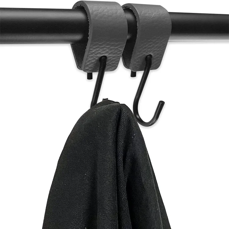 Kitchen, bathroom, leather clothes and hats storage hook, office diameter 3 cm pole, multifunctional leather metal S-shaped hook