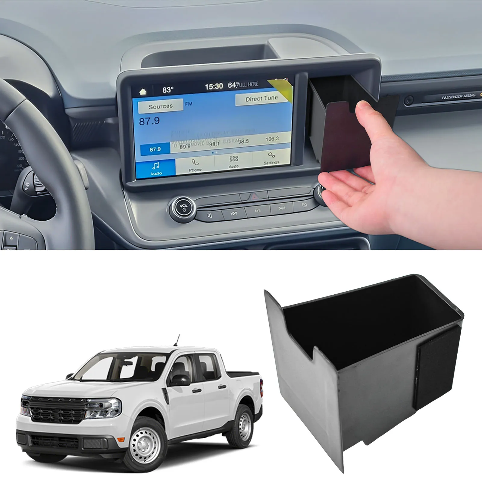 

Hidden Screen Drawer Organizer for 2022-2024 Ford Maverick Accessories Dashboard Storage Drawer Box Dash Cubby Car Accessories