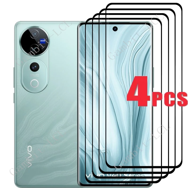 4 قطعة ثلاثية الأبعاد كامل منحني الزجاج المقسى ل Vivo V40 Pro 5G طبقة رقيقة واقية على VivoV40Pro VivoV40 V40Pro 6.78 "غطاء واقي للشاشة