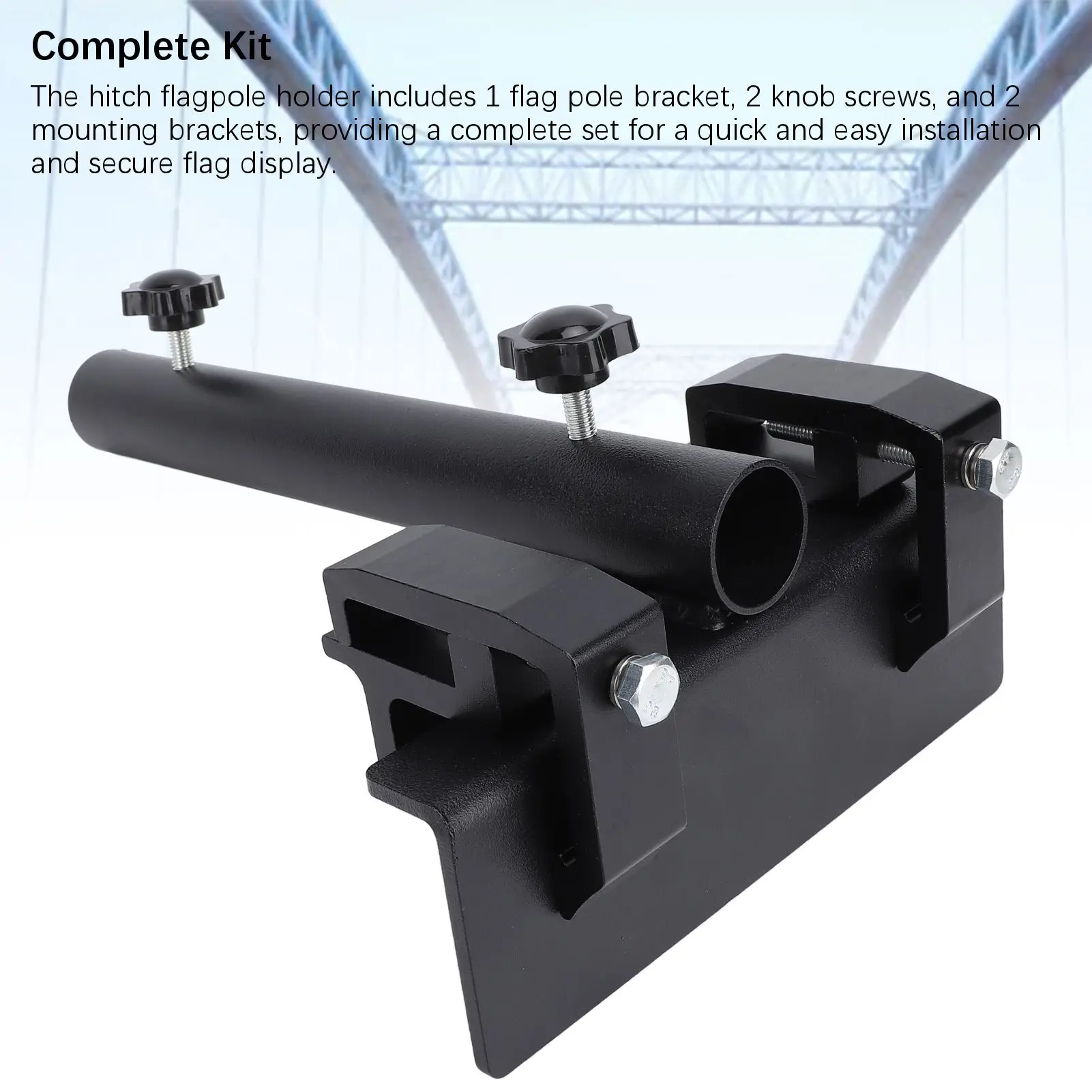 Side Flag Pole Mount Kit Versatile Rusting Proof Hitch Flagpole Mount High Strength Easy Installation with 2 Knob Screws for RV