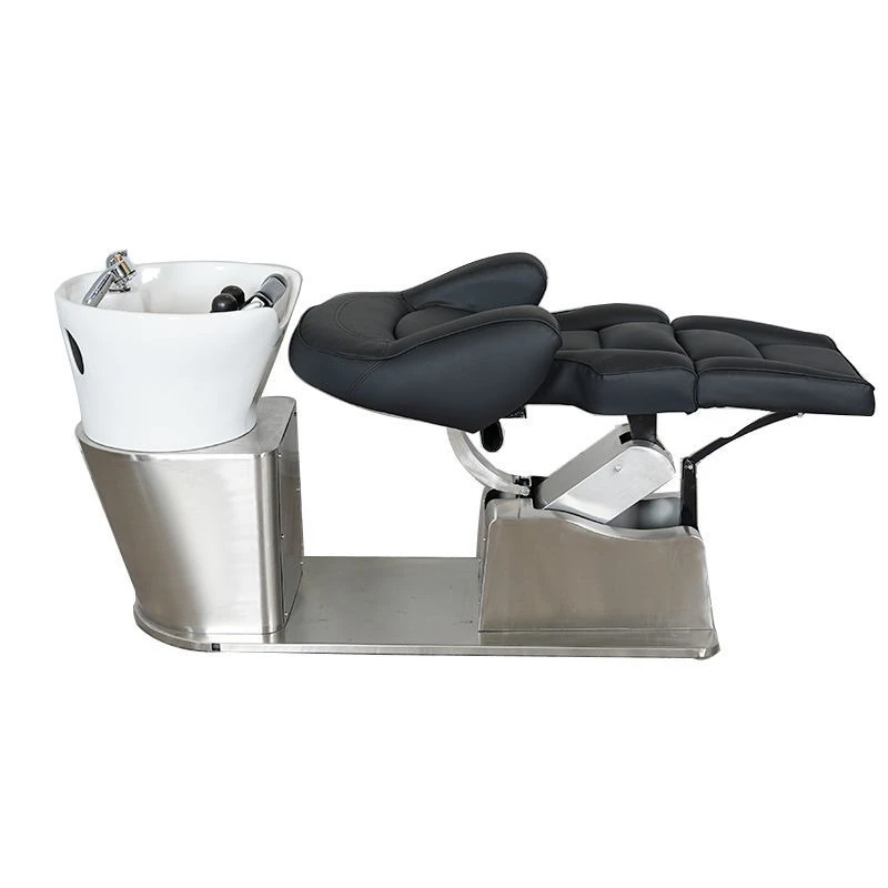 

High-end barber shop electric shampoo bed semi-reclining hair salon, hair salon special simple light luxury flush bed chair