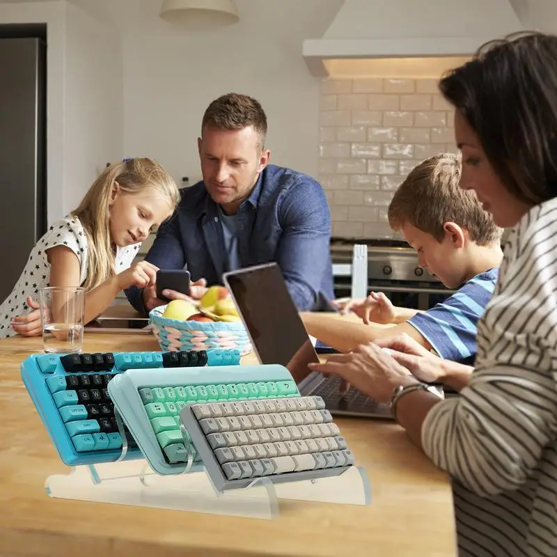 Universal Transparent Acrylic Mechanical Keyboard Display Stand Keyboard Keycap Storage Bracket With 3 Layers