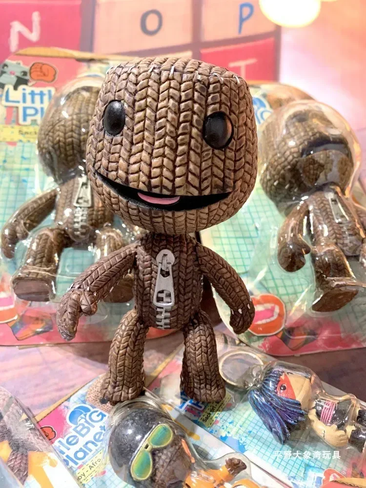 Fashion Little Big Planets Game Peripheral Cute Doll Toy Cartoon Sackboy Afro Sackbot Action Figure Model Toy Keychain Pendant