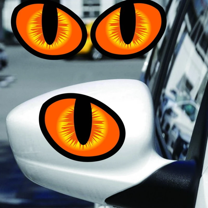 3D Stereo Eyes Reflective Sticker Car Rearview Mirror Car Strong Reflective Cat Eyes Waterproof Truck SUV Car Accessories Gundam