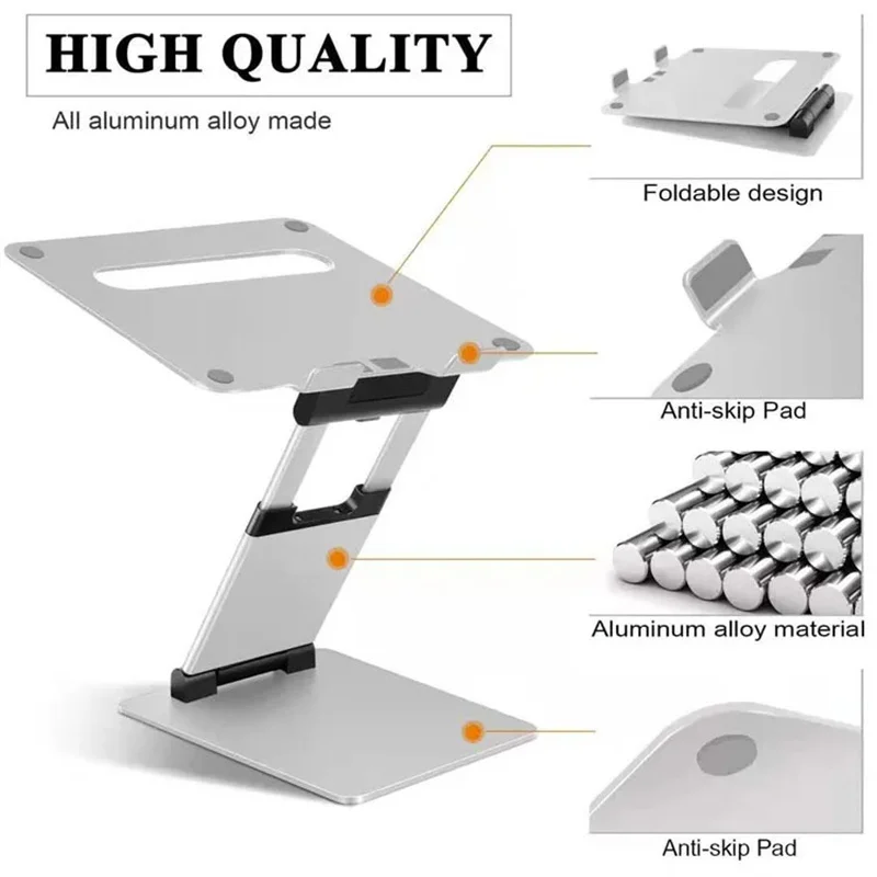 Aluminum Alloy Tablet Holder For Macbook Laptop Stand Notebook Holder Height Rise Universal Desktop Cooling Support Anti Slip