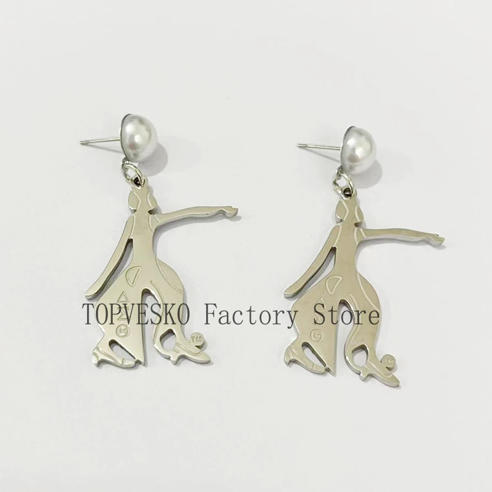 Delta Greek letters tough girl pendant earrings