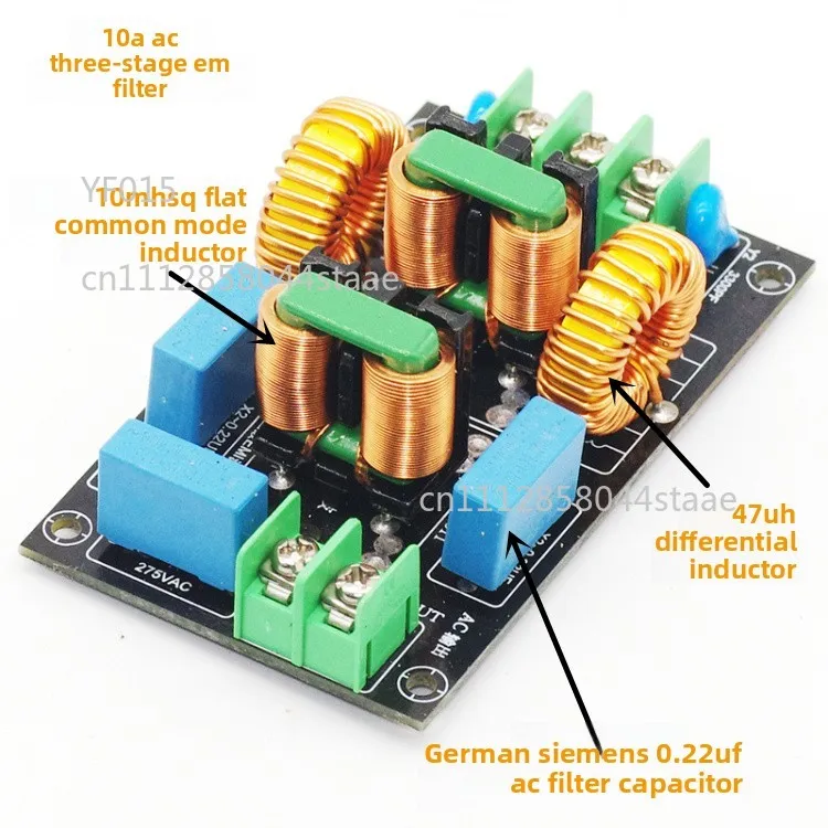 Three-Stage EMI EMC AC Power Filter Module High Current Electromagnetic Interference Suppressor