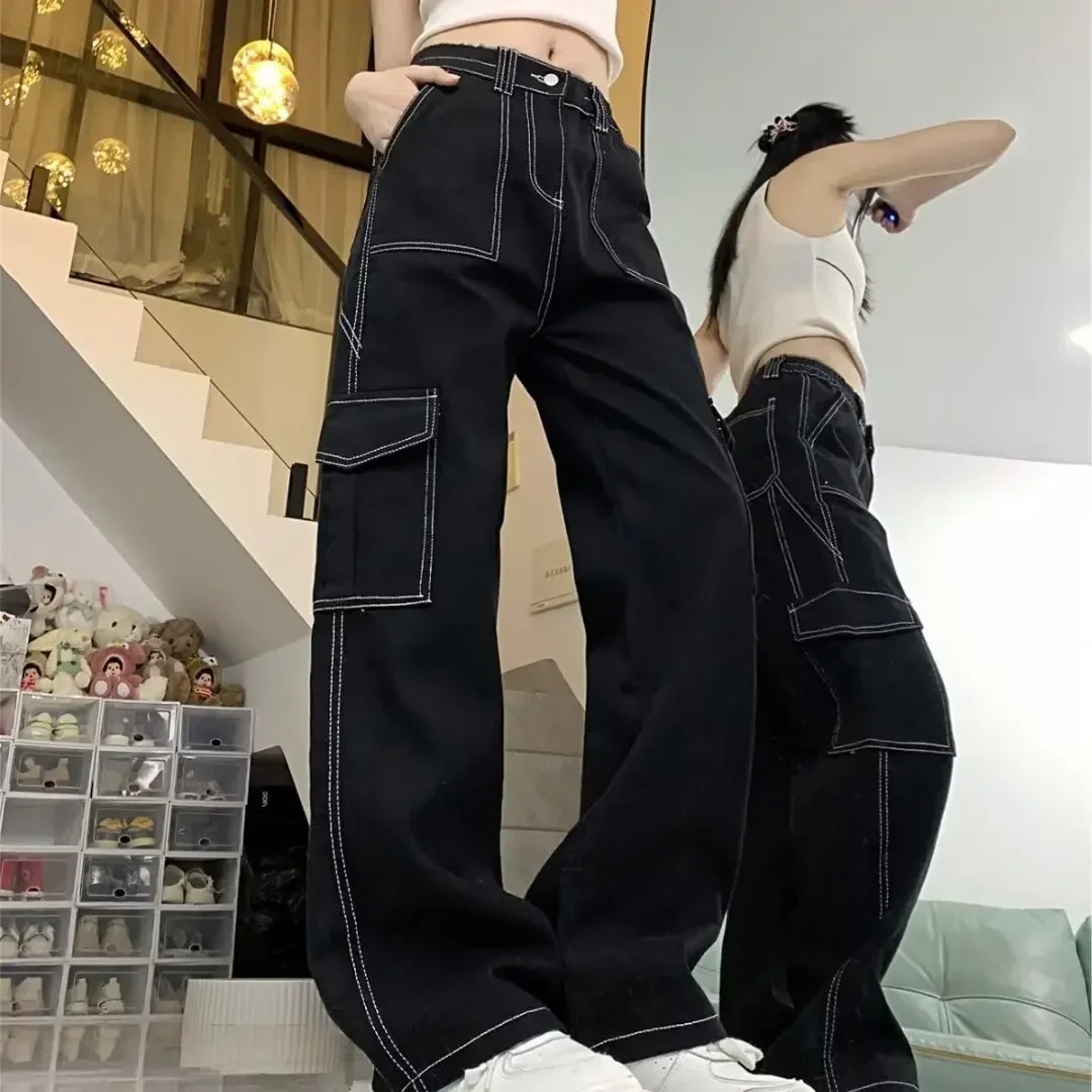 Jeans Women's Straight-leg Loose-fit Spring Autumn/winter 2025 New High-waisted Slimming Petite Wide-leg Cargo Pants