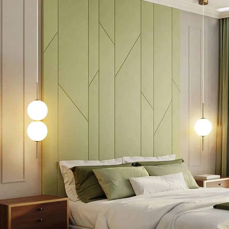 Modern Glass Ball Pendant Lamp Nordic White Bubble Hanging Lamp For Living Room Bedroom Decor LED