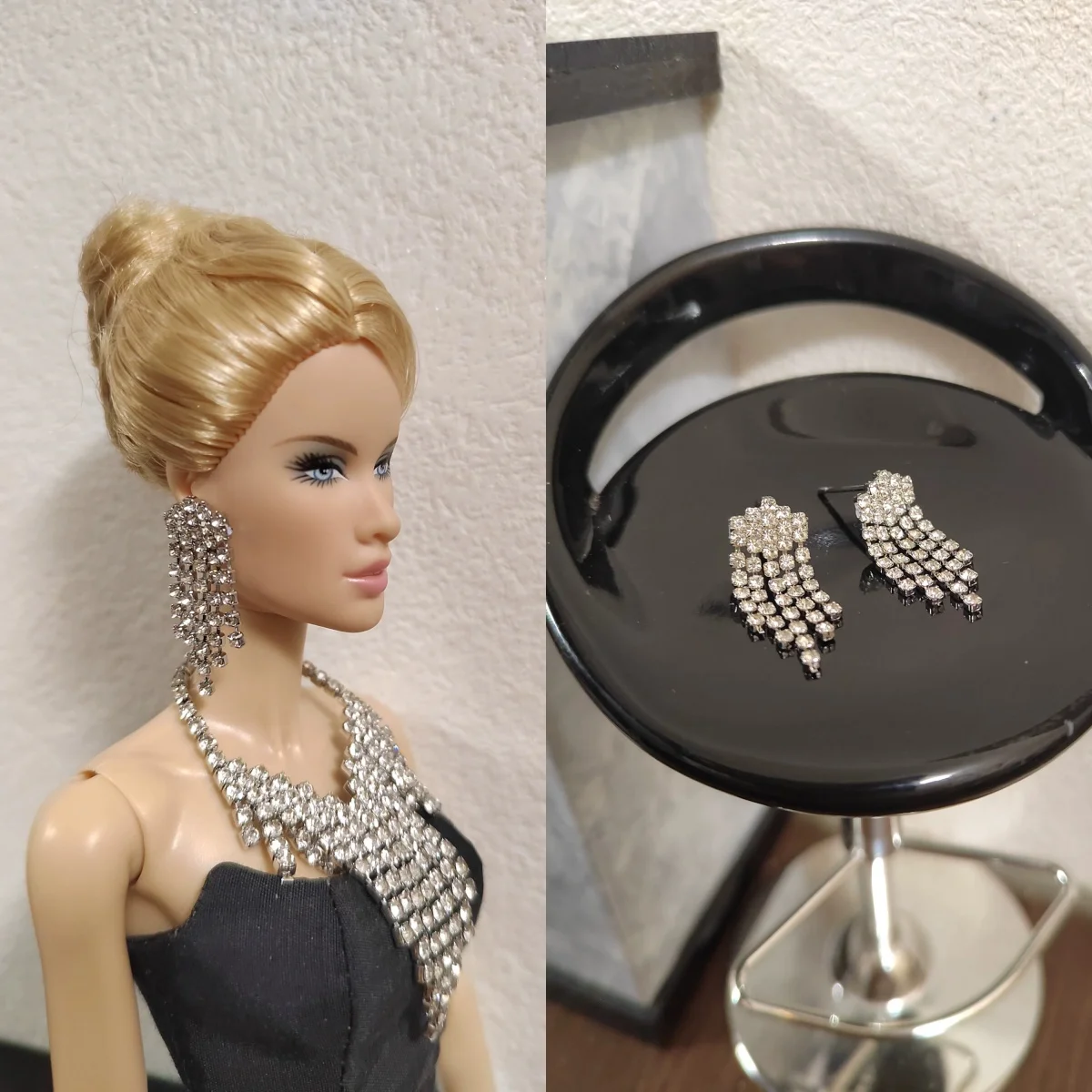 1/6 Supermodel Doll Jewellery Accessories Versatile Fashion Tassel Diamond Earrings Necklace 30cm Babi Doll Luxury Dress Up
