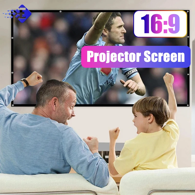 16:9 Ratio Hight-density Semi-transparent Portable Projection Screen 1080p 3d 4k Hd Projector Movie 60-100 Inchs For Home Office