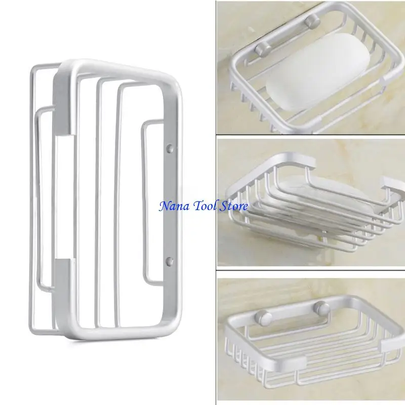 31GJ Aluminum Space Wall Mounted Bathroom Bath Hook Soap Holder Soap Basket