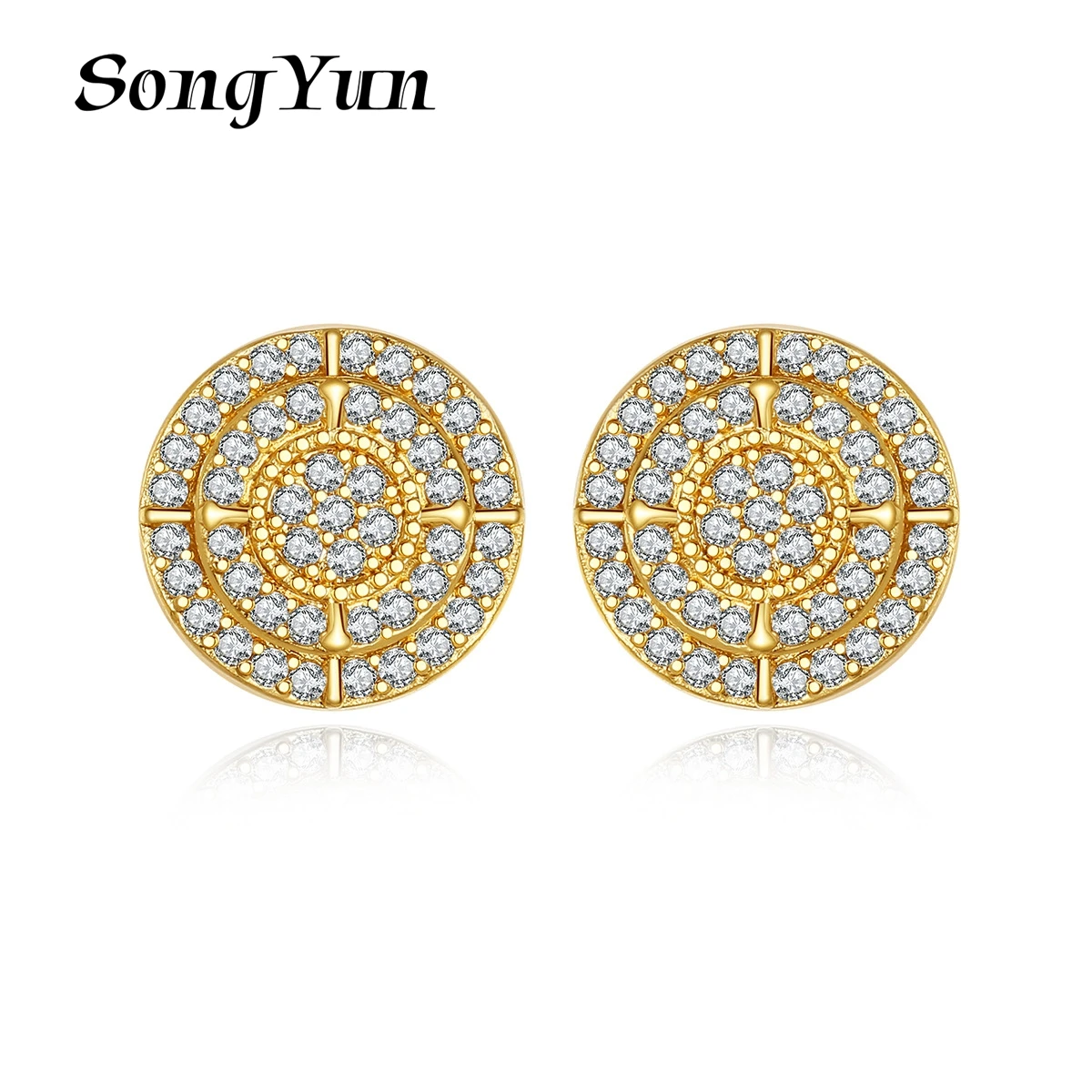 

SongYun Jewelry MHT Quality Brass Stud Earrings Dangle CZ 7A Zircon Glamorous Chic Women Earring Jewelry
