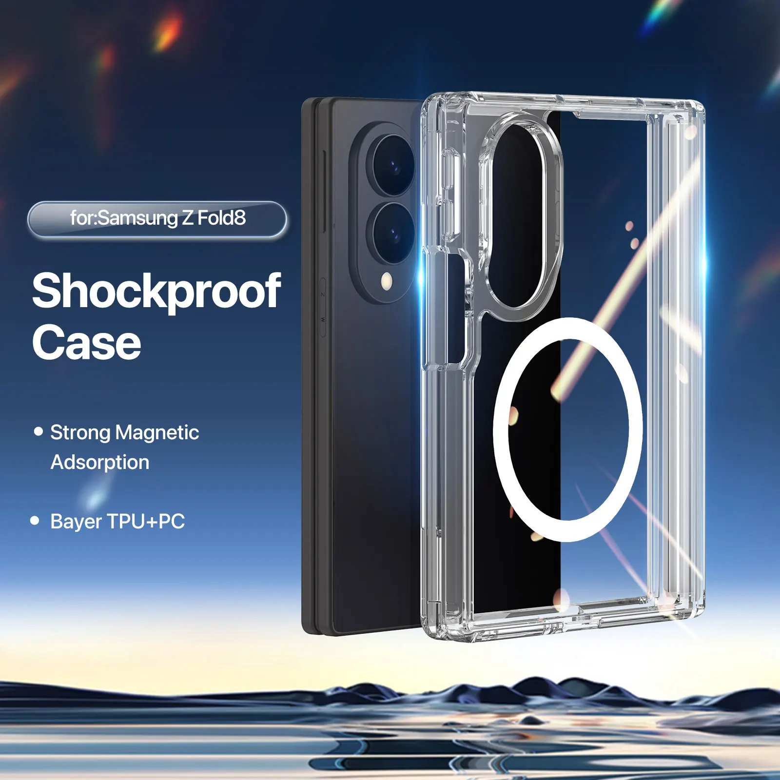 DUX DUCIS Shockproof Case For Samsung Galaxy Z Flip8 Z Fold8 Ultra Magnetic Clear Cover With Hinge Protection Full Body Armor view 2