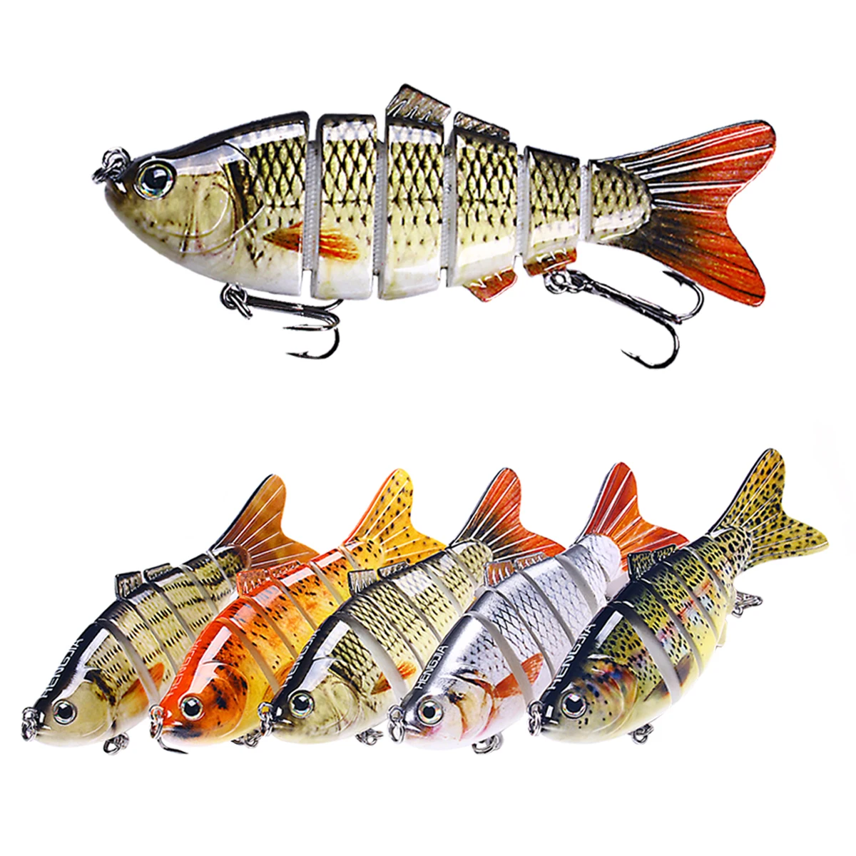 NEWUP 1PCS 10CM 18G Fishing Lure Jointed Minnow Hard Bait 6 segment Swimbait Wobblers Artificial Crankbait Fishing Lure