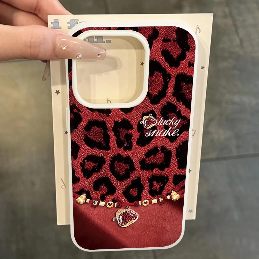 für Samsung Galaxy A16 A15 A55 A35 A36 A56 S26 S25 S24 Ultra S23 S21 S22Plus Luxuriöse rote Leopardenmuster-Handyhülle aus Silikon – Detail 4