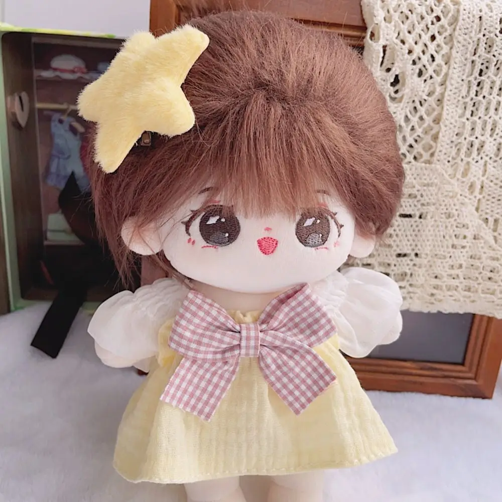 ヘッドクリップ付きのかわいいプリンセスドレス,人形の服,10 cm, 20cm,綿の人形のファッションドレス,スカート,人形のアクセサリー