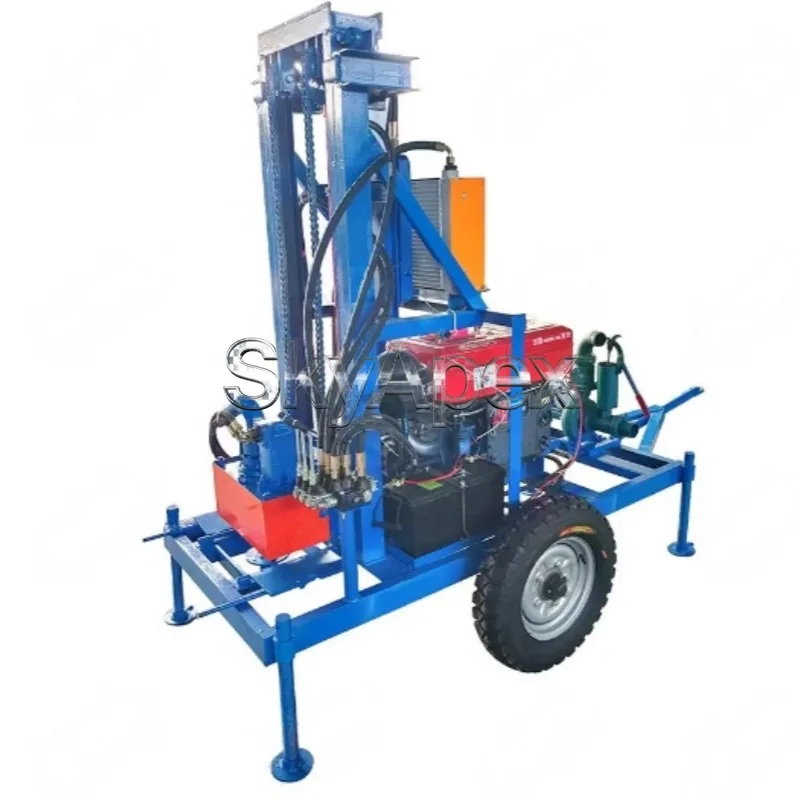 

22 horsepower household small well drilling machine traction type irrigation well drilling rig for farm daily use
