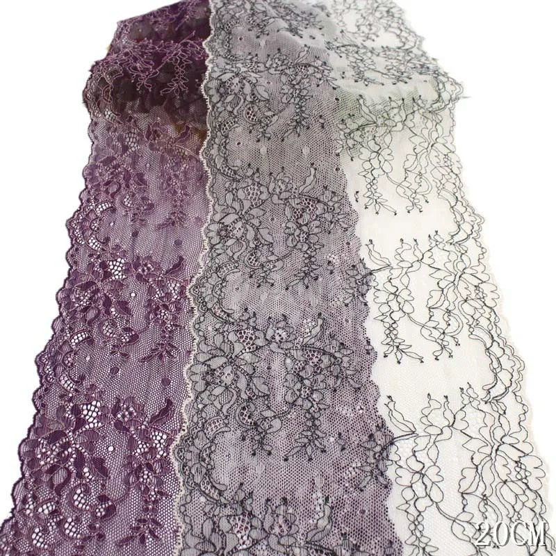 

50Yards Elastic Stretch Lace Trim Skirt Hem For Clothing Accessories Lingerie Dress Sewing Lace 20cm