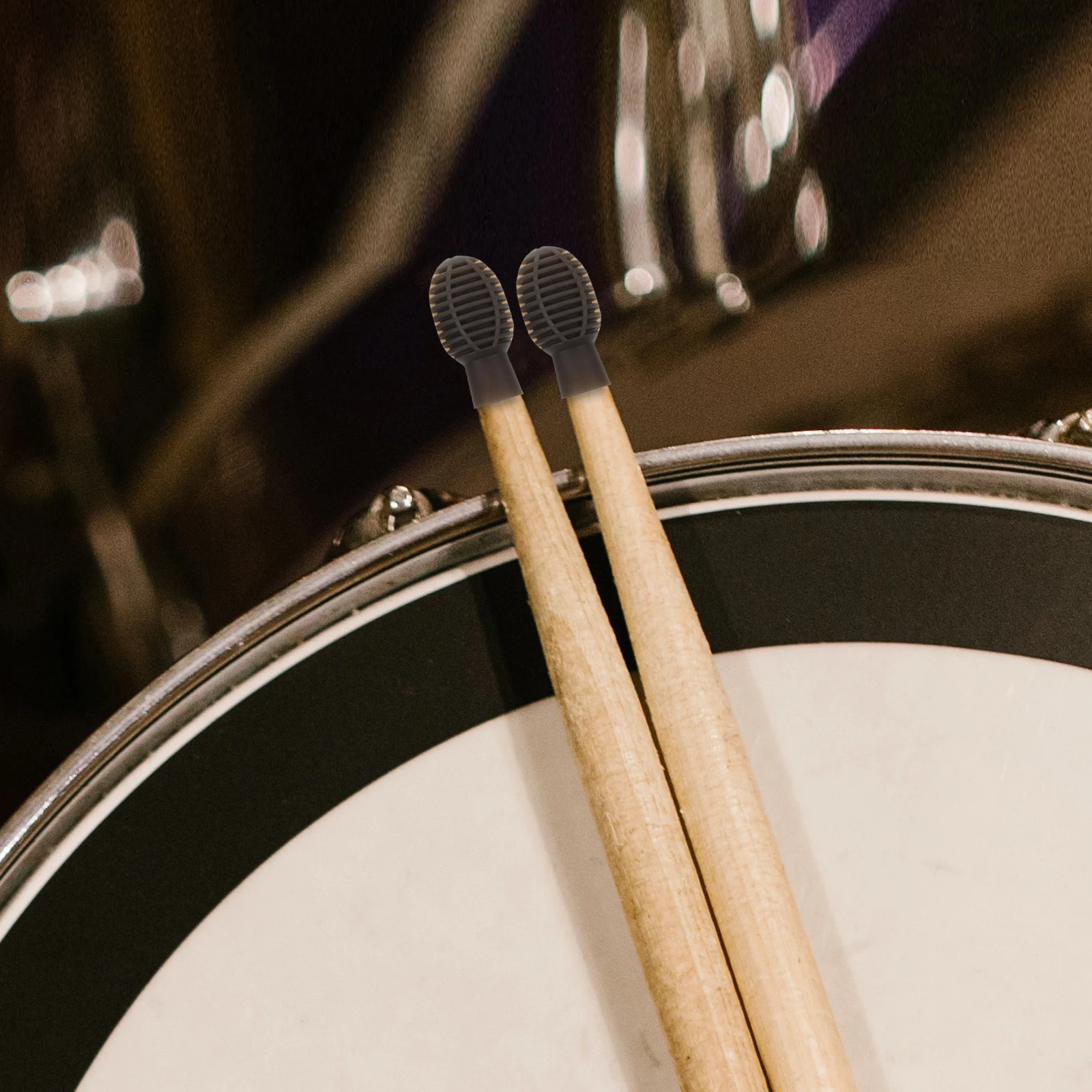 

Tips Silicone Head Drum Stick Instrument Covers Mute Silica Gel Kit Accessories