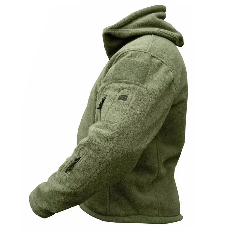 

Men Military Winter Thermal Fleece Tactical Jacket Outdoors Sports Hooded Coat Camping Hiking Army Multicam Hunting Clothing