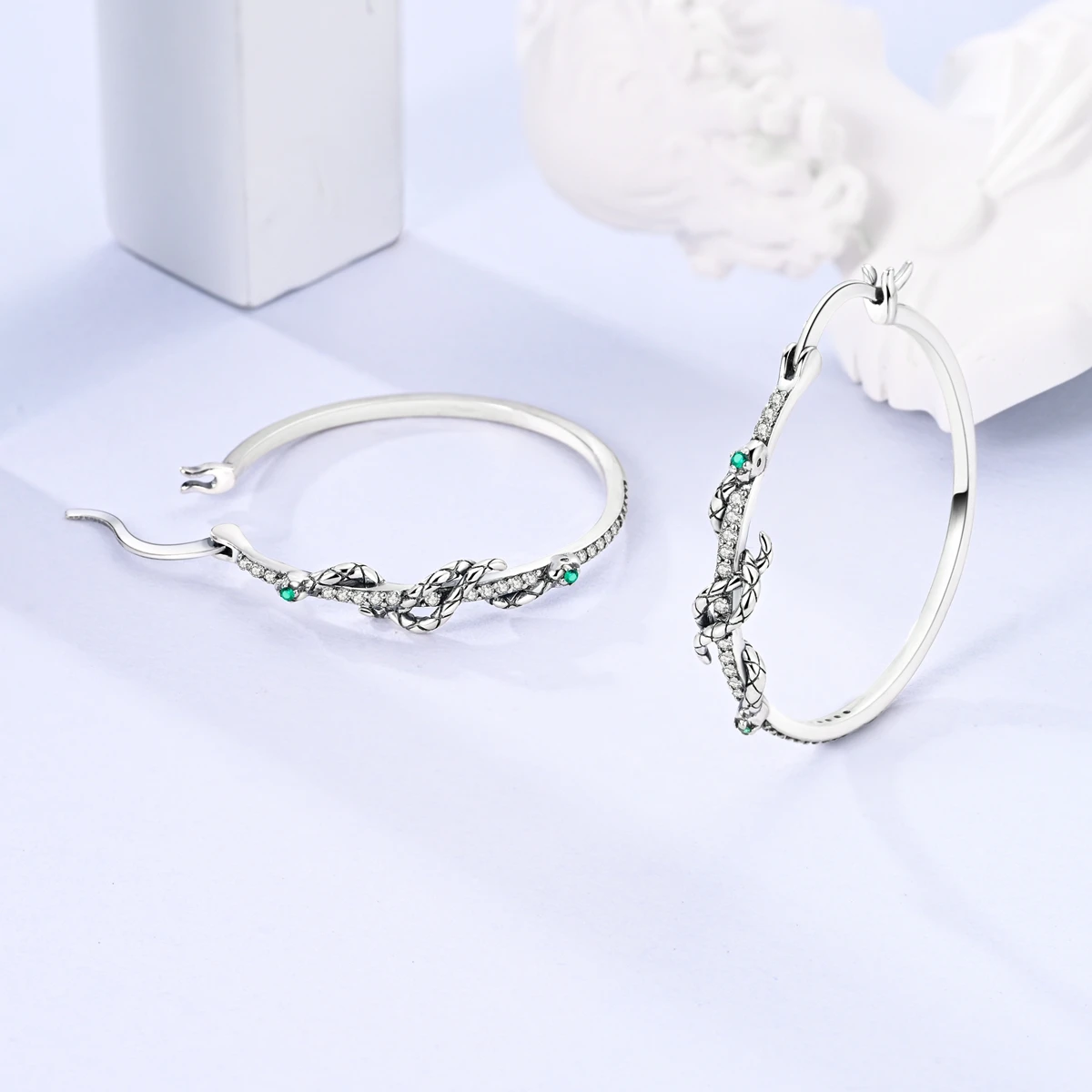 Orstarry S925 Sterling Silver Double Spirit Snake Wrapped Earrings Hoop Earrings For Women Jewelry Original Party Trendy Gift