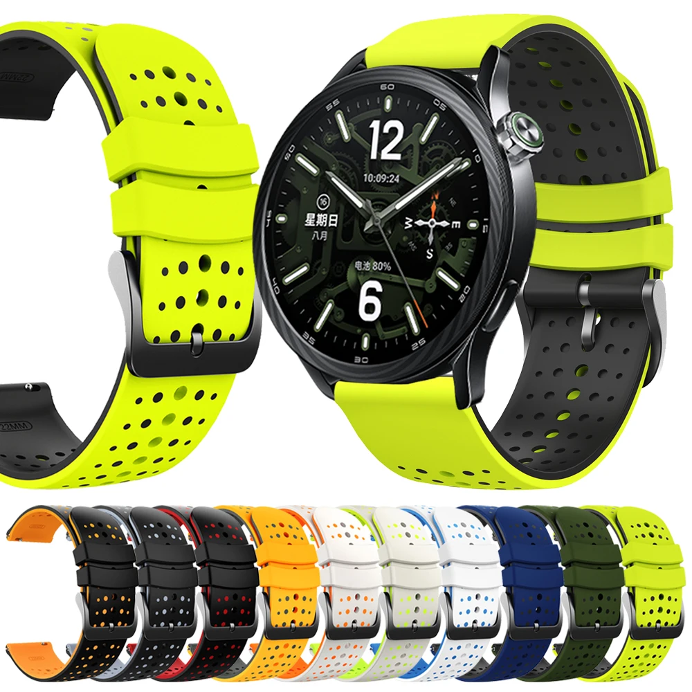 20mm 22mm Silicone Strap For Xiaomi Watch S5 5/2Pro S4 Sport S1 Pro Mi Watch color 2 Replacement Bracelet For AMAZFIT BIP Max