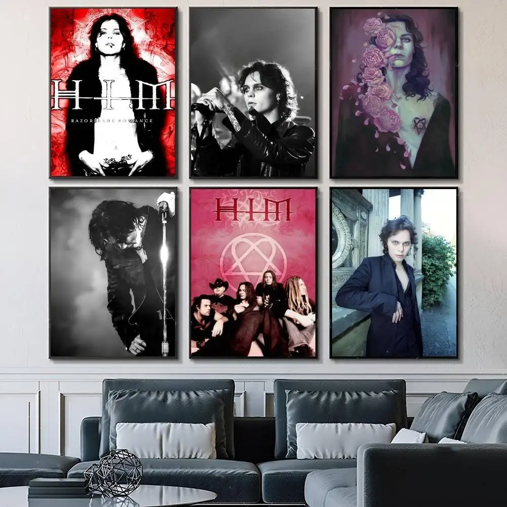 Cool Singer V-Ville V-Valo HIM Posters Fancy Wall Sticker for Living Room Bar Decoration Wall Decor