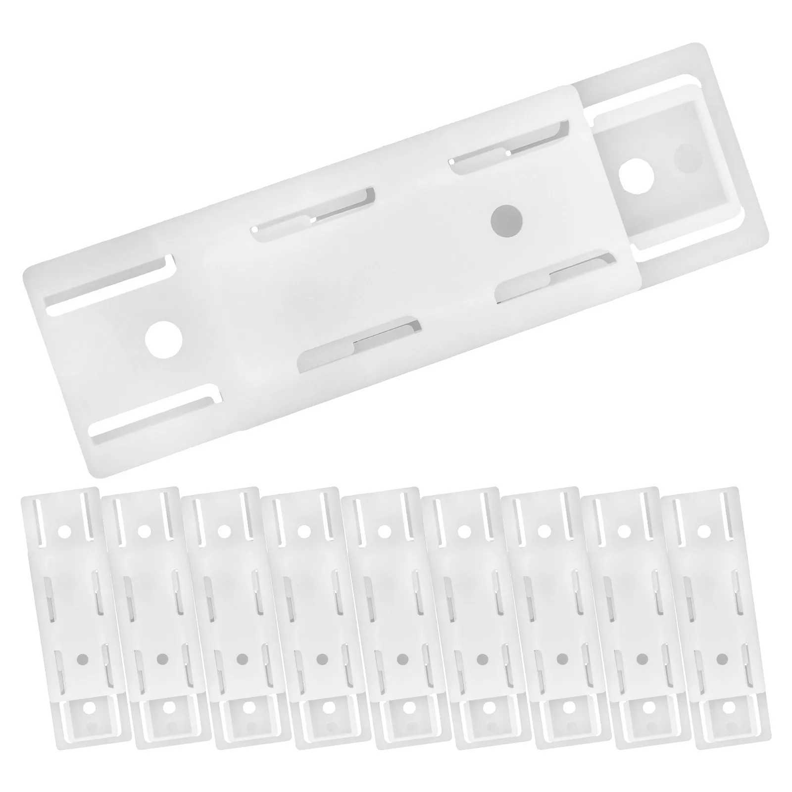 

10pcs Wall Mount Socket Holder Sticky Power Strip Adhesive Remote Punch Free Combination Hook White Storage Accessories