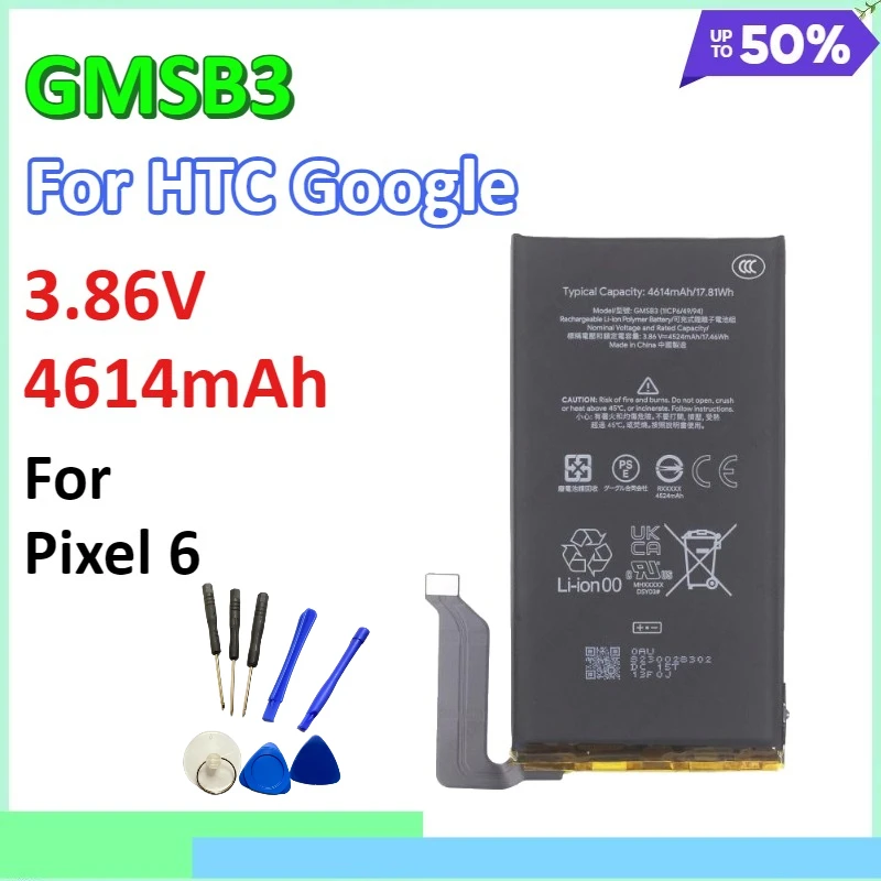 

GMSB3 4614mAh 17.81Wh Replacement Battery For HTC Google Pixel 6 Pixel6 Mobile Phone Batteries+Tools