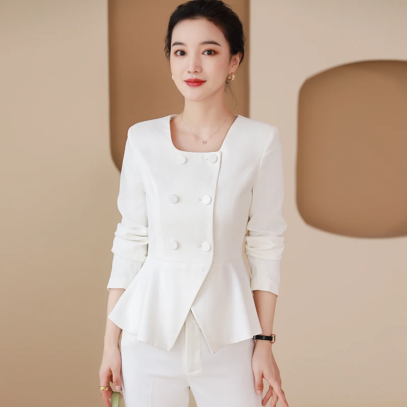 Fall OL Temperament Skirt Set Women Elegant Office Square Collar Blazer + High Waist Skirt High Quality Workwear 2 Piece Suit