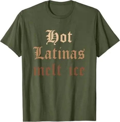Hot Latinas, Melt Ice, Funny Summer T-Shirt Y2k Humor Letters Printed Saying Tee Summer Fashion Latina Graphic Apparel Women Men