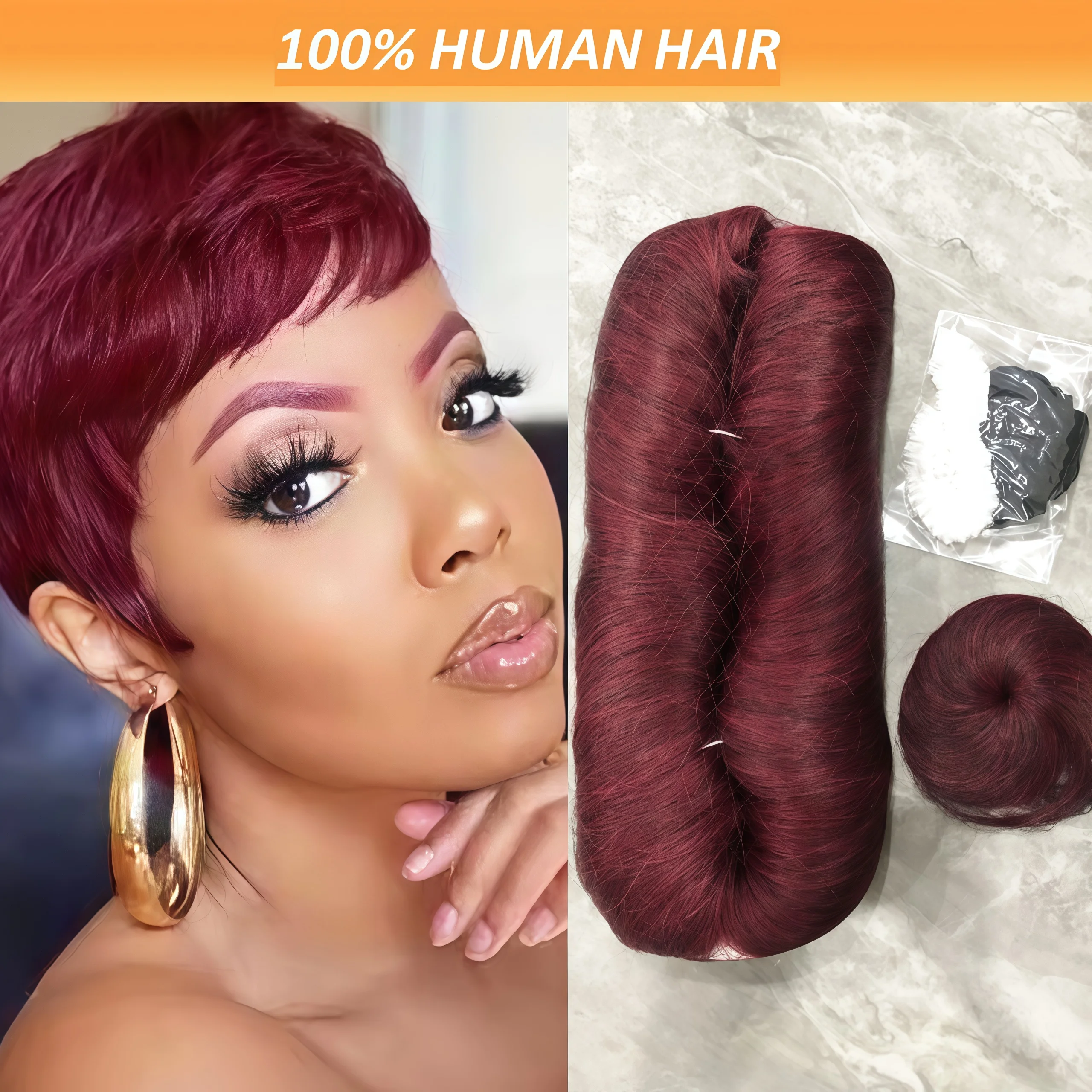 

28 шт., бразильские короткие человеческие волосы, одна упаковка для полной головы, 100% пучки человеческих волос с бесплатной застежкой, прямые 99JColor