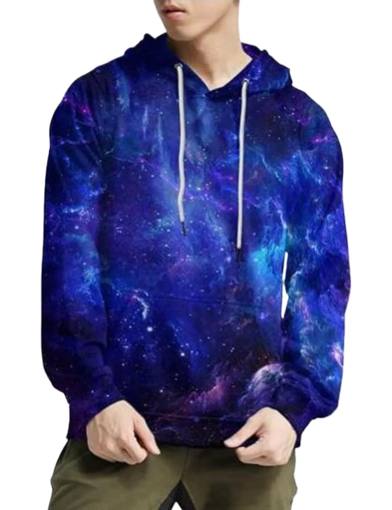 New Men/Women 3D Print Galaxy Pullover Hooded Sweatshirt Hoodies with Big Pockets for Teen Couple top street style hoodie