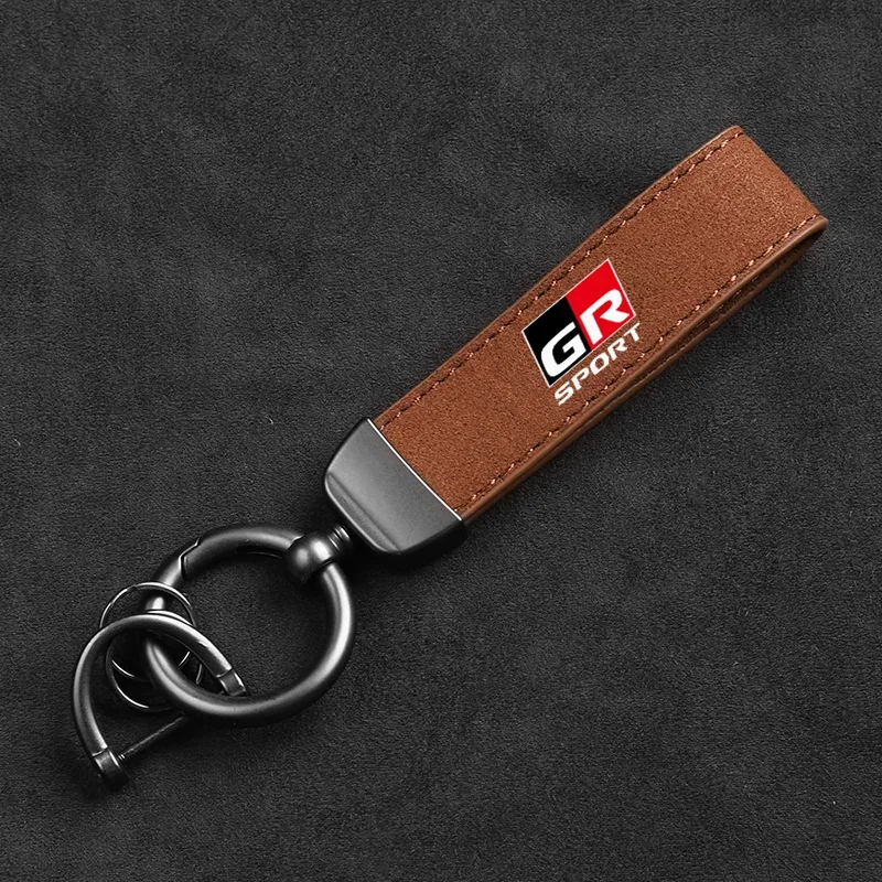 Car Keychain Suede Keychain Sport Car Key Ring Custom Gift With Logo For Toyota GR GAZOO RACING Toyota Yaris Hilux Corolla Prius