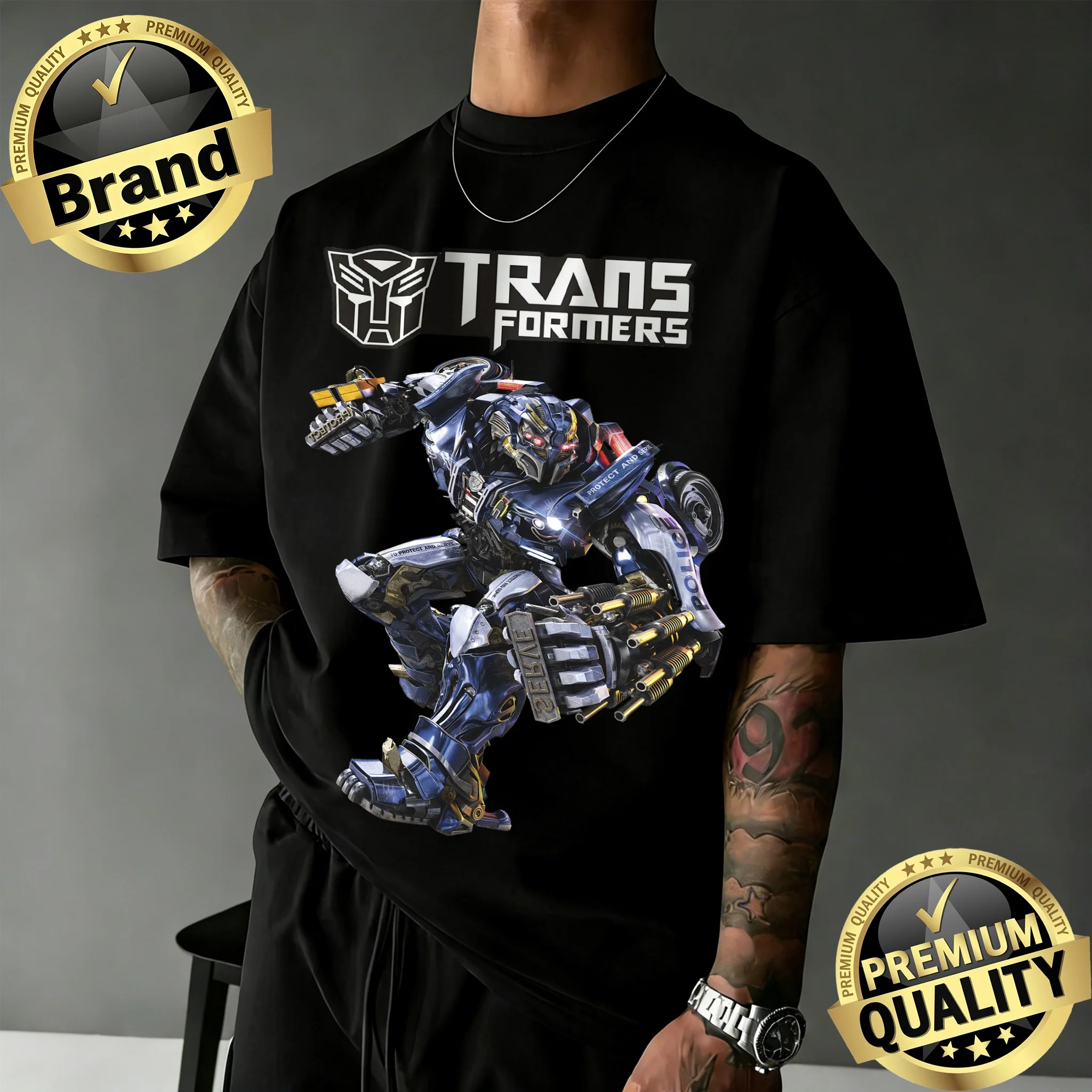 

Футболка унисекс Hasbro Transformers Jazz с графическим принтом, летняя коллекция 2026, дышащая, винтажная, модная, оверсайз