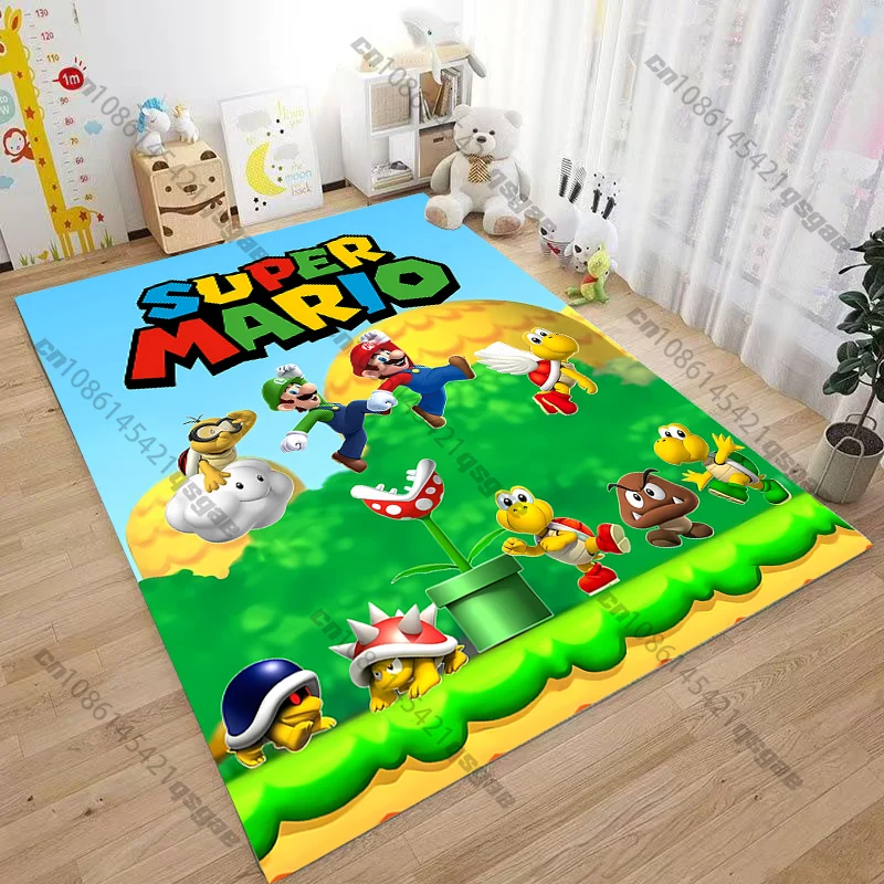 15 Sizes Fashion Super Mario Bros Movie Game Print Carpet Rug for Living Room Corridor Bedroom Door Mat Kid Room Play Floor Mat