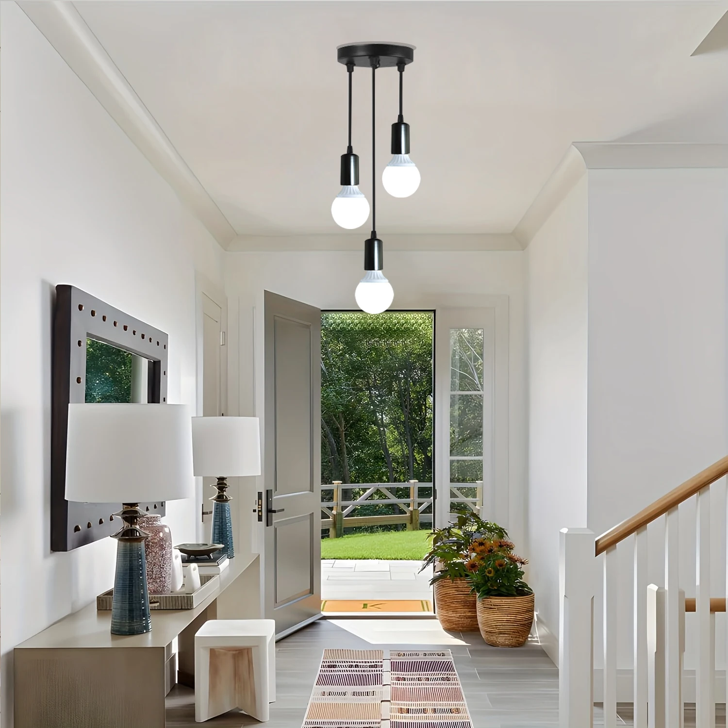 Nordico moderno e minimalista E27 lampadario camera da letto sala da pranzo cucina scala ingresso bagno apparecchi di illuminazione