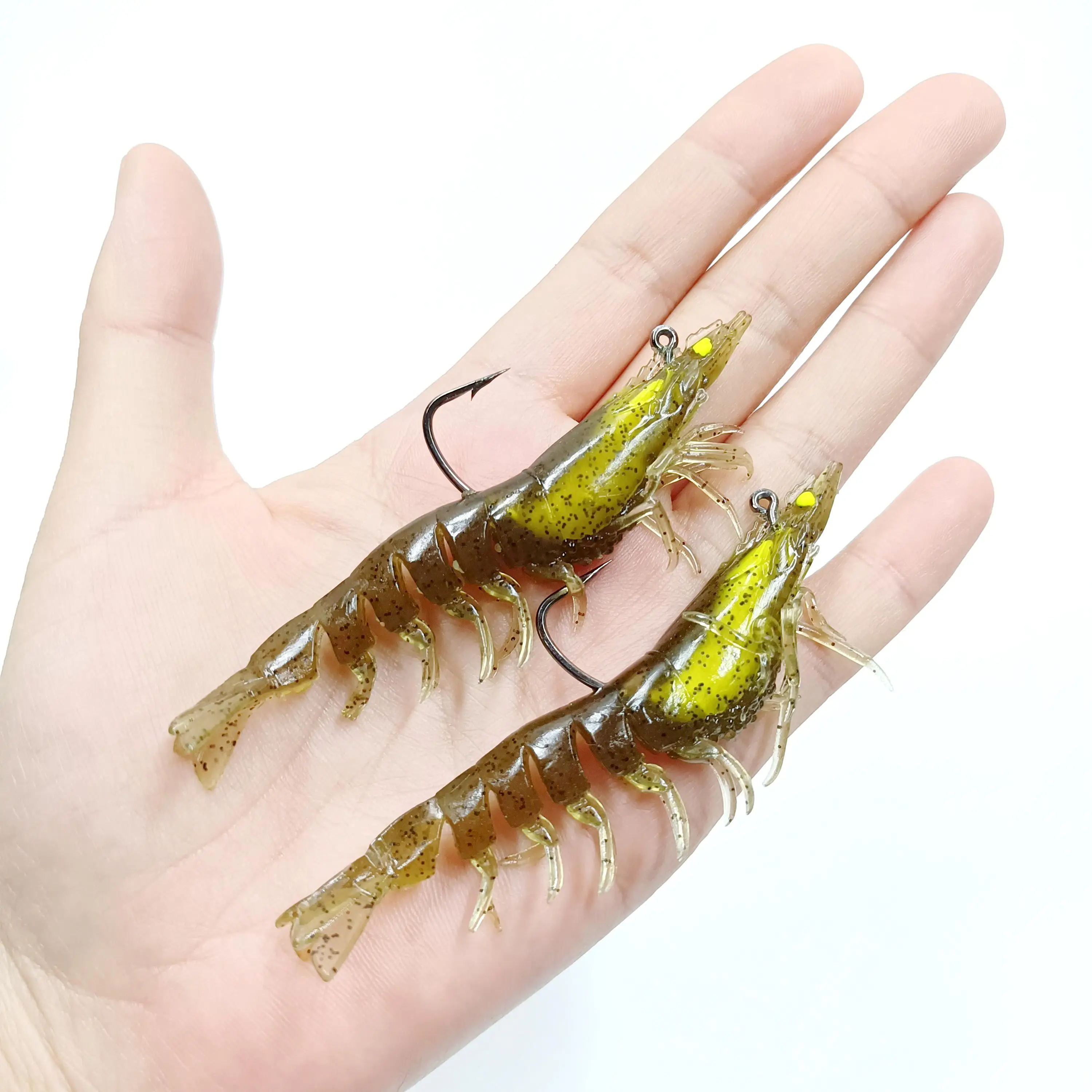 DUODUOYU 3PCS 9cm/12g 8cm/8g TPE Soft Bait Shrimp Fishing Lure Lead Head Jigs Isca Artificial Bait with Hook Fishing Tackle