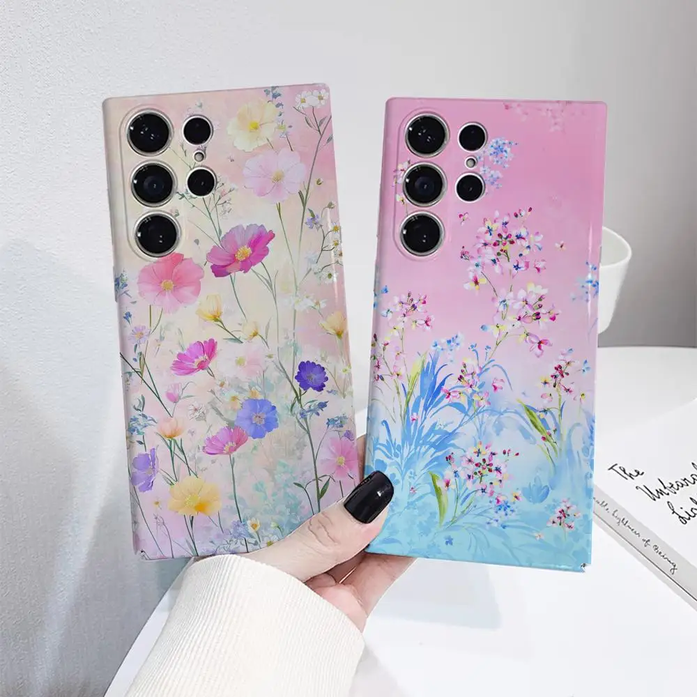 

Luxury Spring Flower Phone Case For Samsung S25 Film Shell GalaxyS24Ultra 23plus S22 21 A56 36 26 16 Luxury Cover