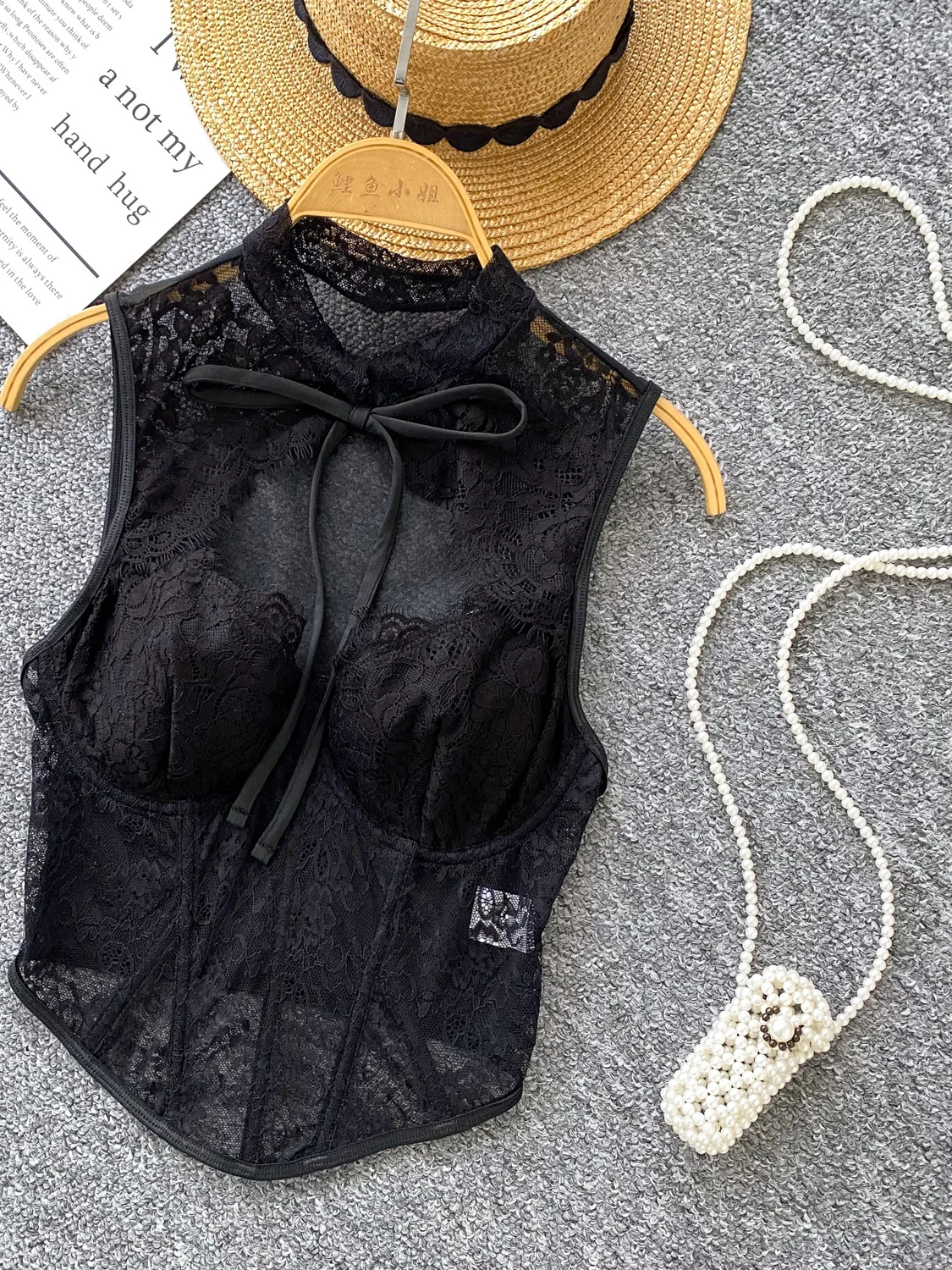 Sexy kanten crop top uitgehold gordel svel slim fit vest voor jonge vrouwen woon-werkverkeer sle normale lengte overhead sluiting