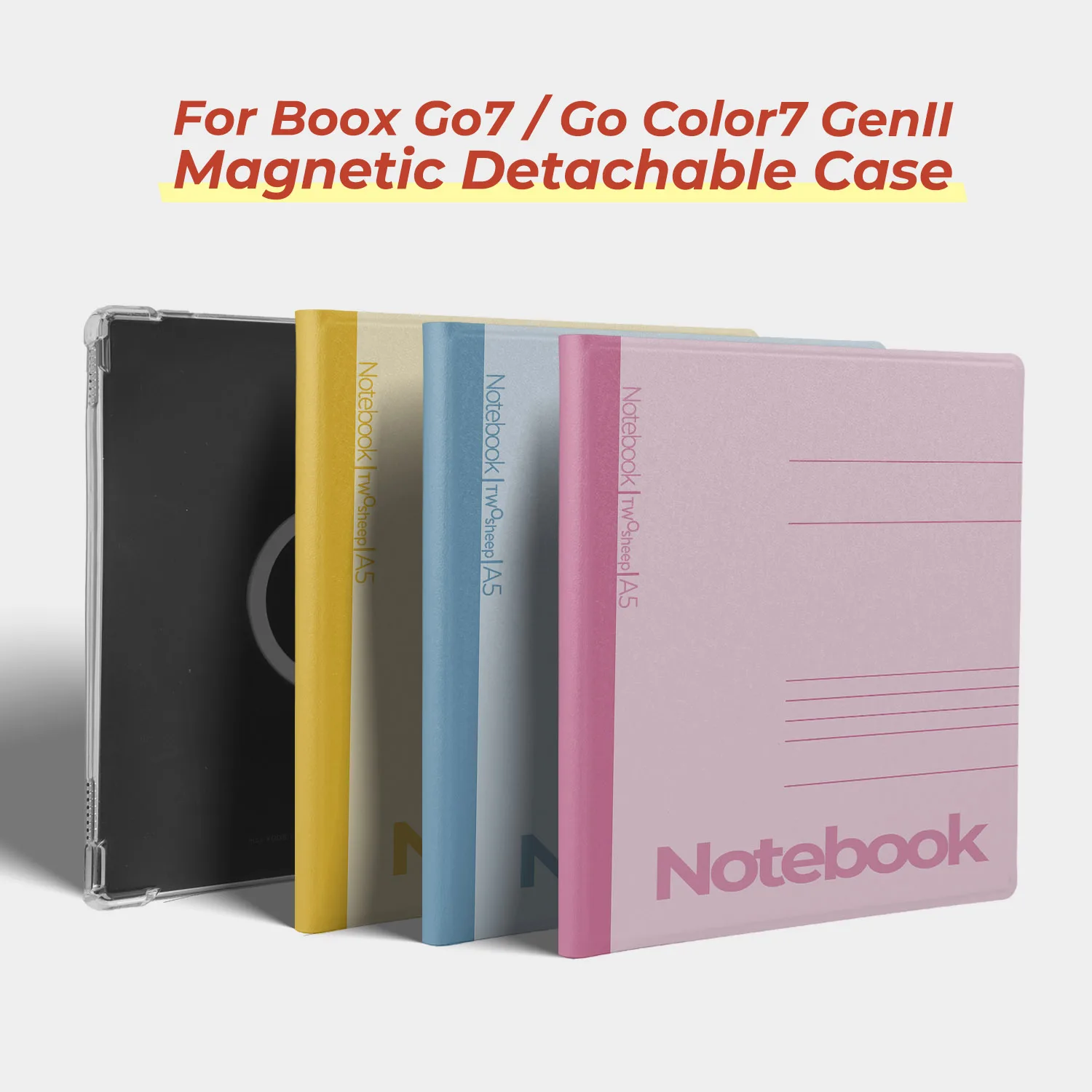 twosheep Campus Detachable Magnetic Case suit for Boox Go7 Go Color7 GenII GenI Leaf3 Leaf3c Leaf2 7