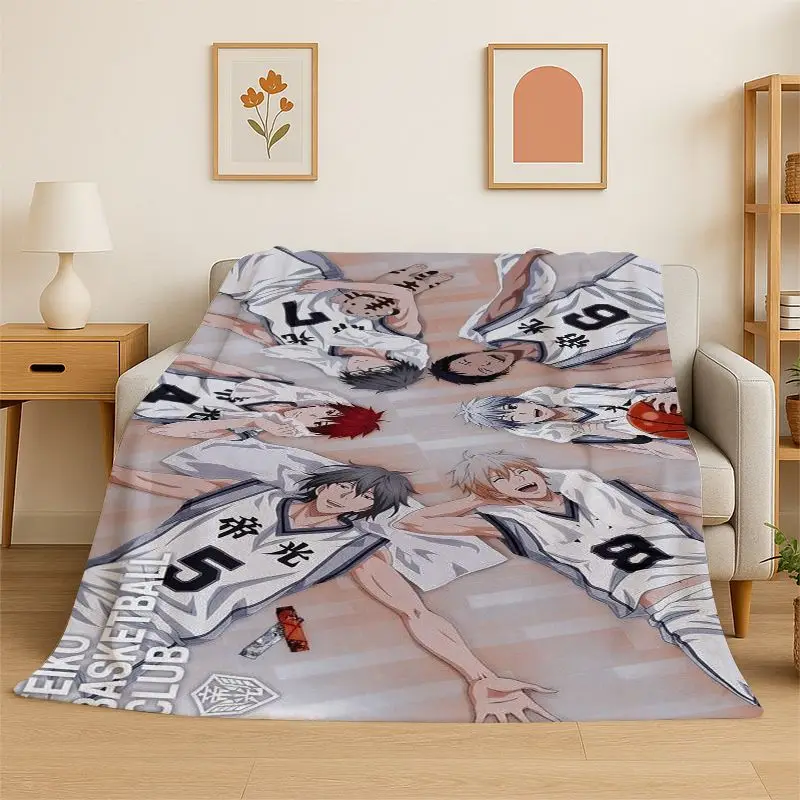 Cartoon Kuroko Basketball Anime Flannel Blanket,Ultra Soft Warm Plush Throw for Home Bedroom Bed Sofa Cover Office Camping gift