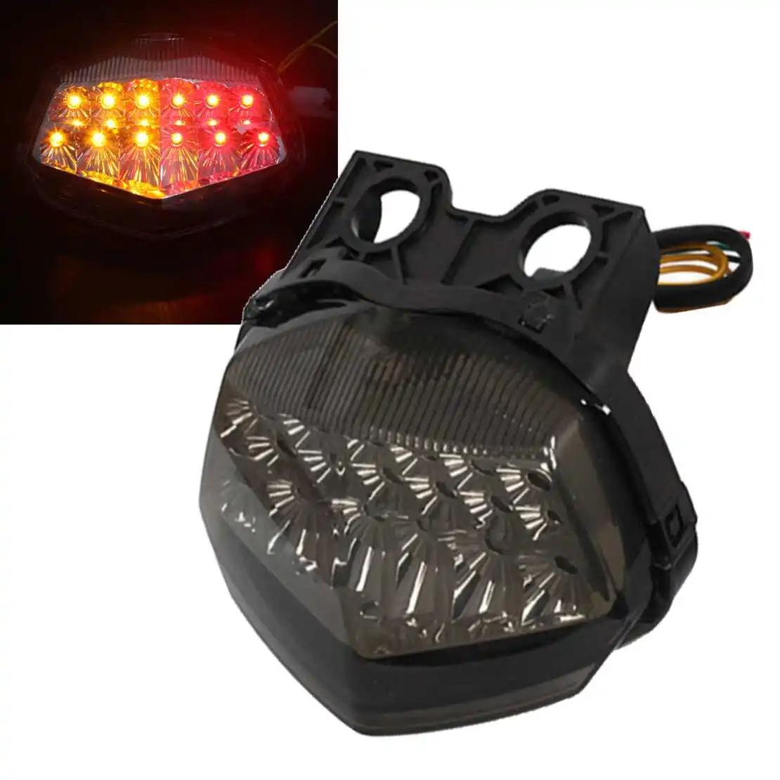 12V Smoke Lens Integrated LED Tail Light Turn Signal Light Fit for Kawasaki Ninja 250R 2012 2011 2010 2009 2008