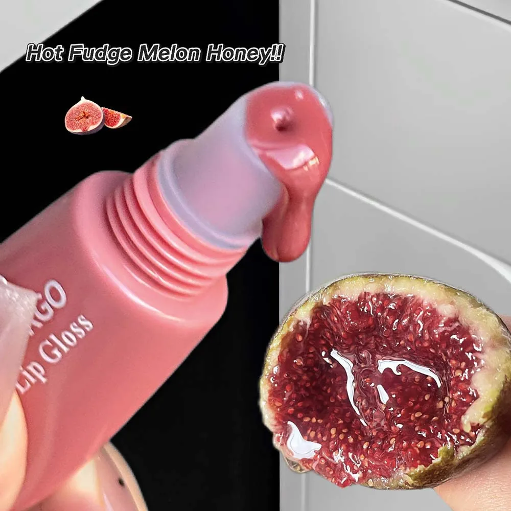 LUCKGO Water Shine Glass Lip Gloss Clear Hydrating Lip Balm Moisturizing Reduce Lip Lines Enhance Complexion Makeup Cosmetic